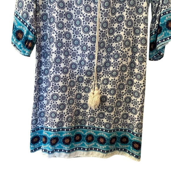 Love Luscious Women’s Printed Tunic Cover Up With Tassle Ties Beachwear Medium - Picture 4 of 7